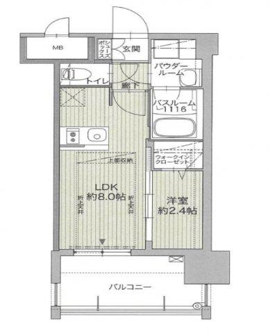 グランフォーレ博多ウォーターフロント(1LDK/13階)の間取り写真