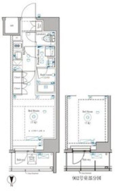 DIPS野方RESIDENCE(1K/9階)の間取り写真