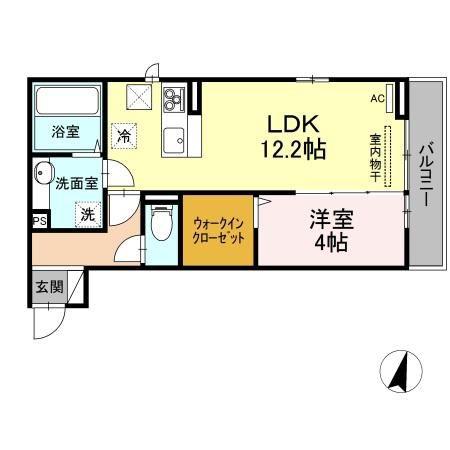 アルデバラン(1LDK/1階)の間取り写真