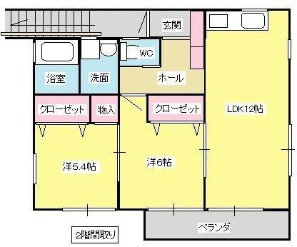 ハニーメイプル(2LDK/2階)の間取り写真