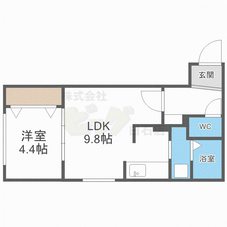 KOPEN COURT月寒(1LDK/3階)の間取り写真