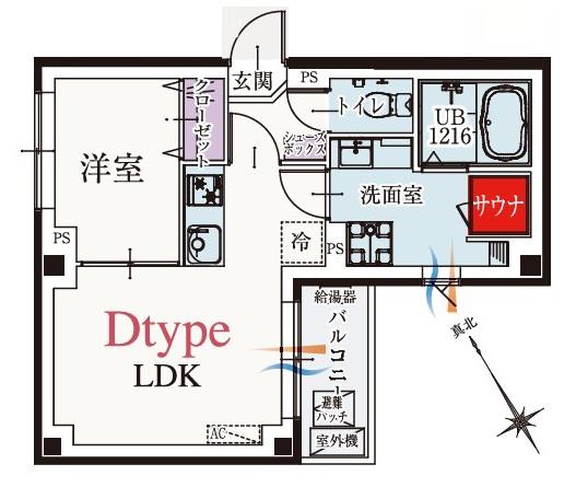 BCASA調布サウス COURT 2ND(1LDK/5階)の間取り写真