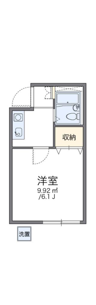 レオパレス住道第2(1K/1階)の間取り写真