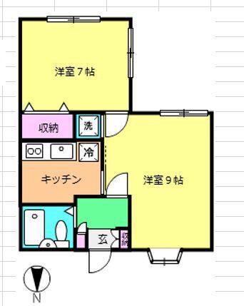 Fコート梶ヶ谷(2K/1階)の間取り写真