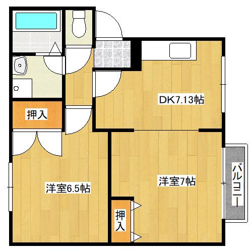 メゾン瀬戸B(2DK/2階)の間取り写真