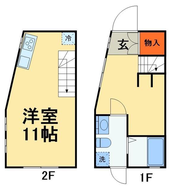 幸谷アパート(ワンルーム/1階)の間取り写真
