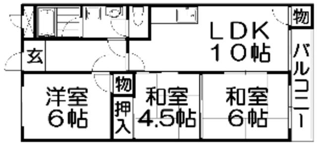 サンローズ(3LDK/3階)の間取り写真