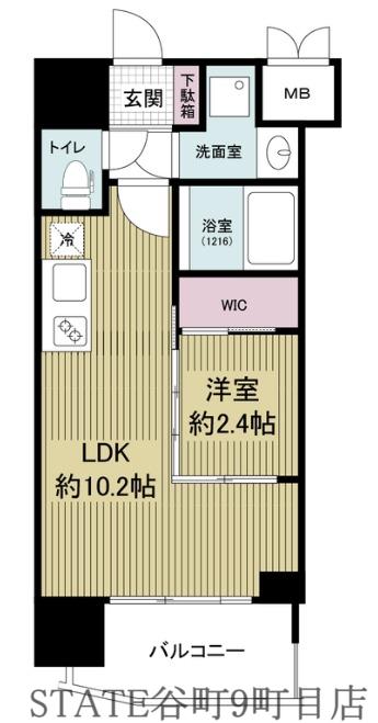 セレニテ本町東リアン(1LDK/10階)の間取り写真