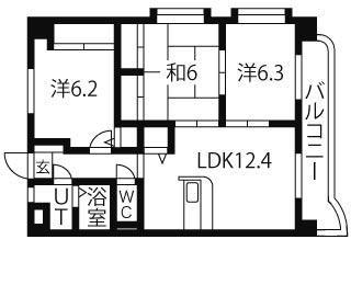 リリアコート(3LDK/4階)の間取り写真