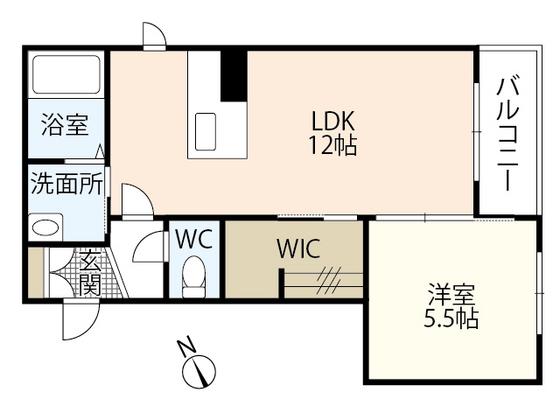 シャーメゾン河原町(1LDK/2階)の間取り写真