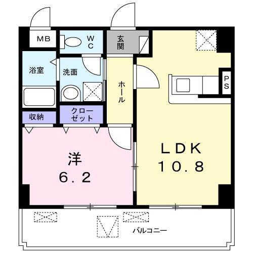 サピーハーモニー堅田(1LDK/2階)の間取り写真