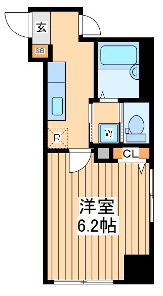 パワーハウス横濱(1K/6階)の間取り写真