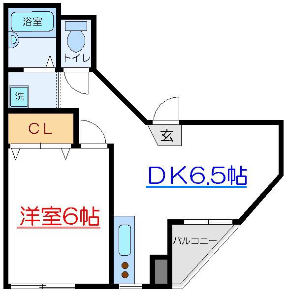 リバーハイツ(1DK/3階)の間取り写真