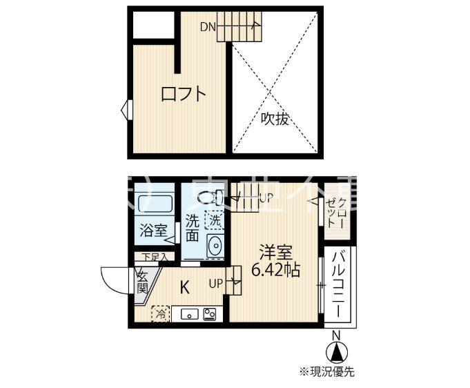 ANDR 熊本駅(ワンルーム/2階)の間取り写真