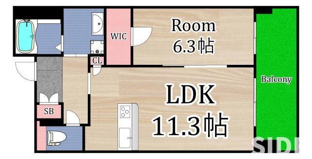 プラムガーデン(1LDK/2階)の間取り写真