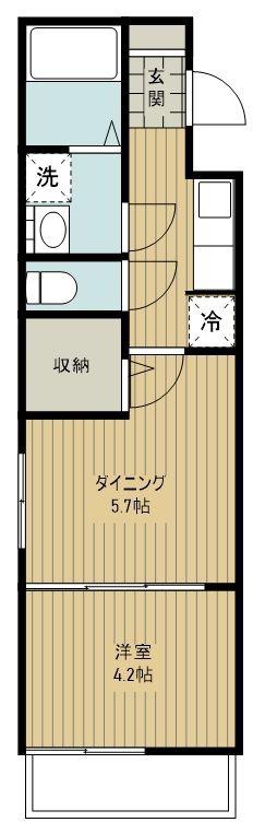 ウィズコート狭山(2K/3階)の間取り写真