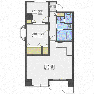 クレインパレス平岸(2LDK/5階)の間取り写真