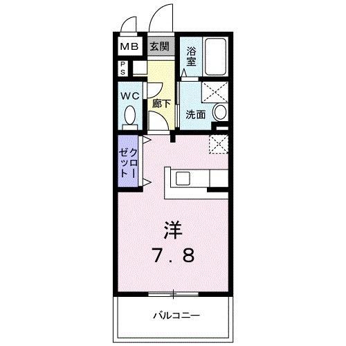 フィオーレ(ワンルーム/2階)の間取り写真