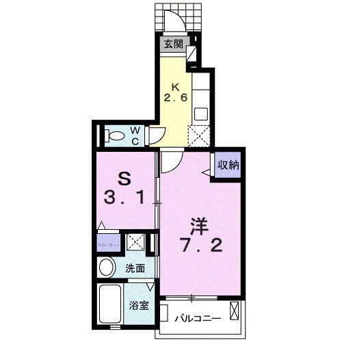 メゾンドプランドール(1SK/1階)の間取り写真