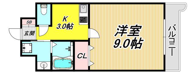 SUNNYCOURTMEIWA(1K/3階)の間取り写真