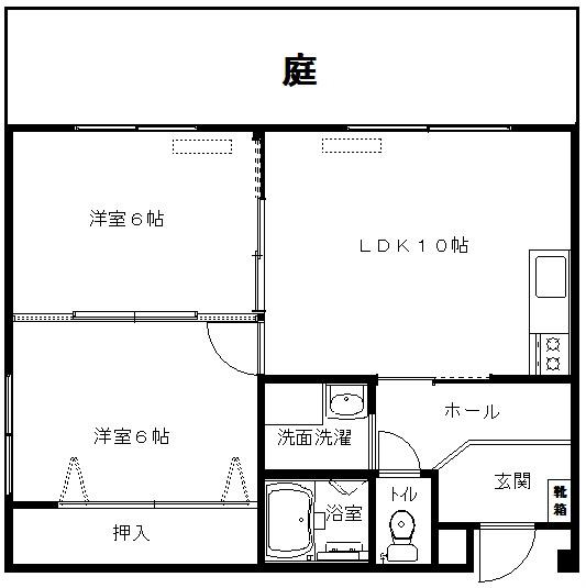 ナカノハイツパート2(2LDK/1階)の間取り写真