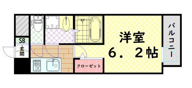 エスリード大阪リブレ(1K/2階)の間取り写真
