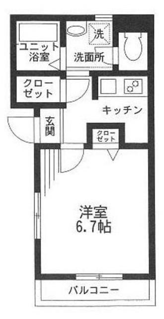 クレールメゾン(1K/1階)の間取り写真