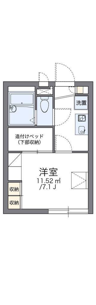 レオパレスコンフォート成城(1K/1階)の間取り写真