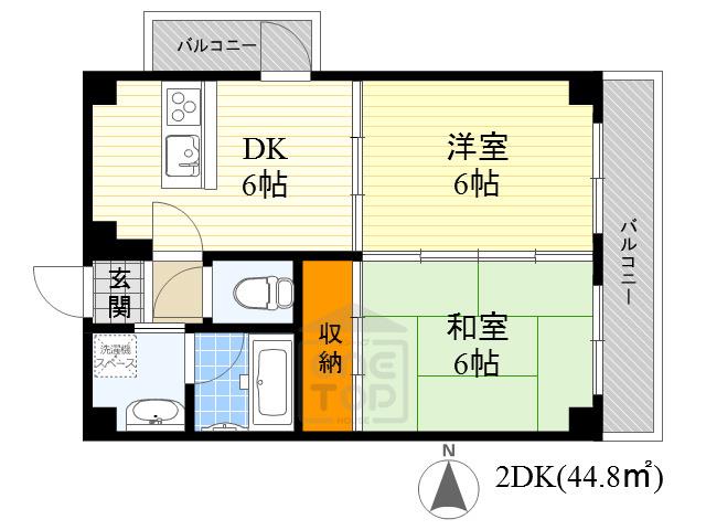アートコート(2DK/3階)の間取り写真