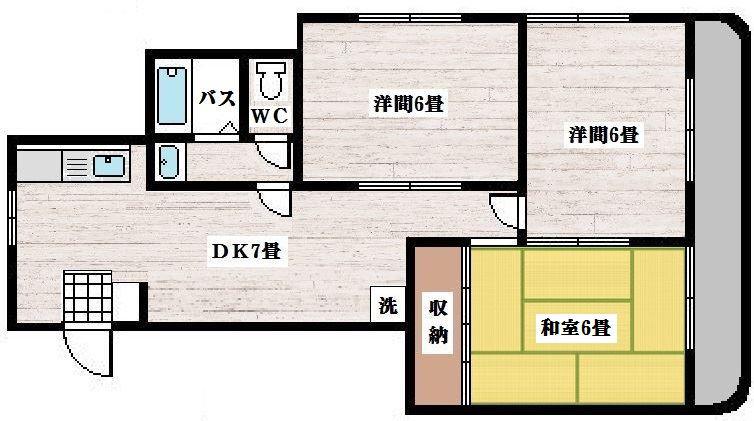 ニューセンタービル(3DK/2階)の間取り写真