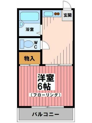 菊野台サニータイム(1DK/1階)の間取り写真
