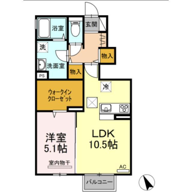 サンポート(1LDK/1階)の間取り写真