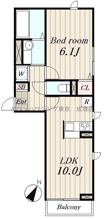 エアリーズ赤塚(1LDK/2階)の間取り写真