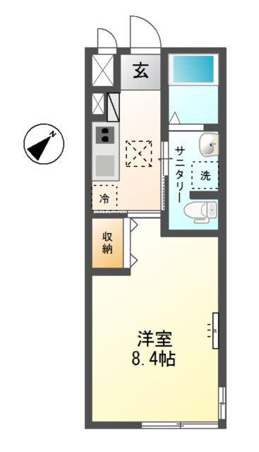 S・ひまわり(1K/1階)の間取り写真