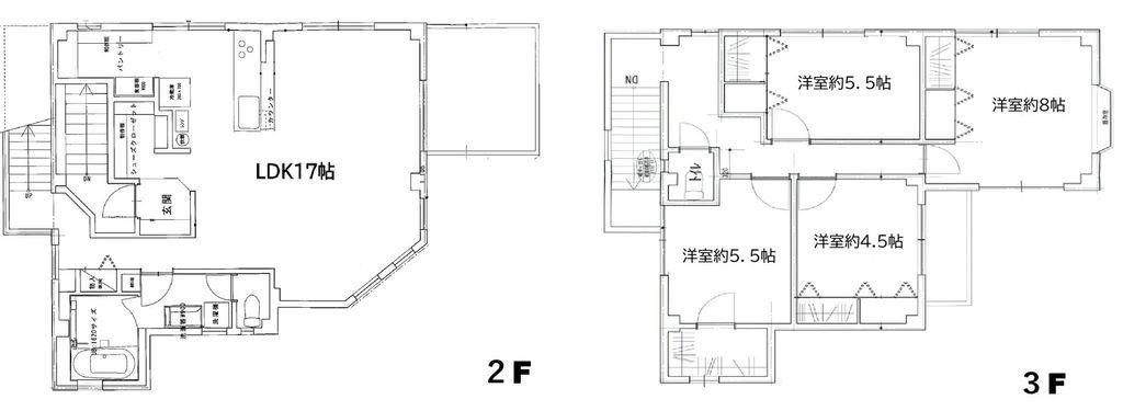 ニューサンハイム(4LDK/2階)の間取り写真