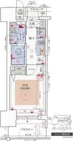エステムプラザ大手前エヴァース(1K/3階)の間取り写真