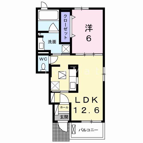 エクセレント有瀬I(1LDK/1階)の間取り写真