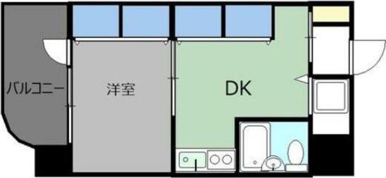 ライオンズマンション丸の内第6(1DK/11階)の間取り写真