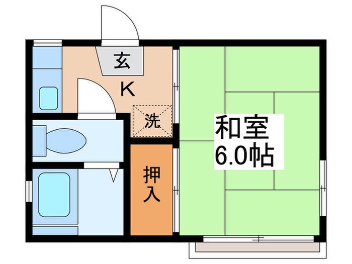 メゾンアイ(1K/1階)の間取り写真