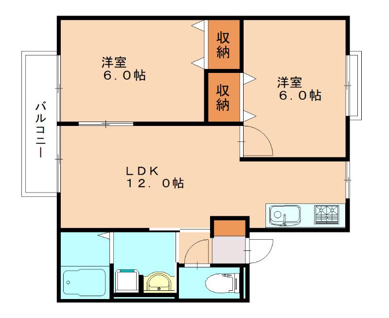 パークハイム(2LDK/1階)の間取り写真