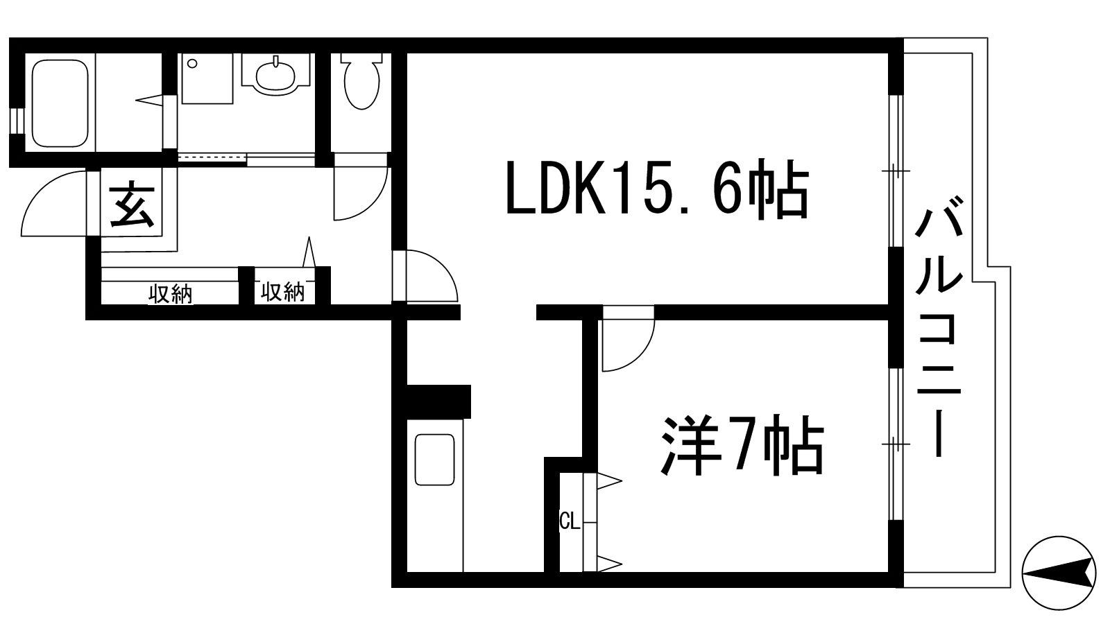 アルビス寺本17号棟(1LDK/6階)の間取り写真