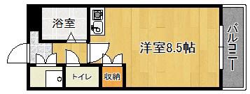 ノーベルハウス(ワンルーム/2階)の間取り写真