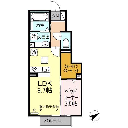 コンフィアンサ(1LDK/1階)の間取り写真