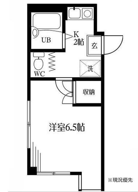 アンセム相模台(1K/1階)の間取り写真