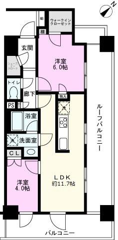 ノルディック北松戸(2LDK/5階)の間取り写真