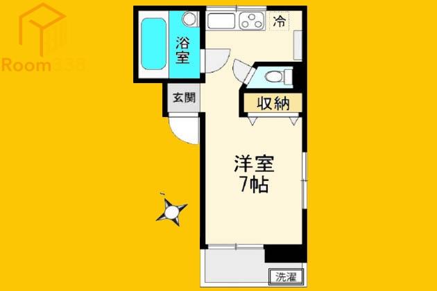 三田東中野コーポ(ワンルーム/4階)の間取り写真