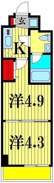 ラフィスタ亀有(2K/7階)の間取り写真