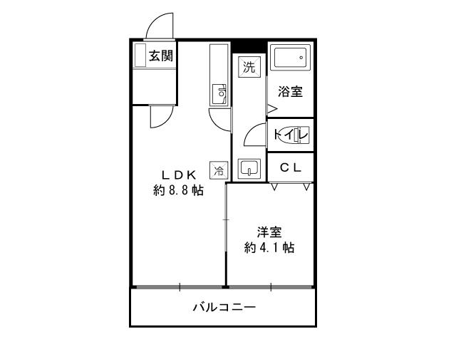 ルメルシェ・サンレミ(1LDK/4階)の間取り写真