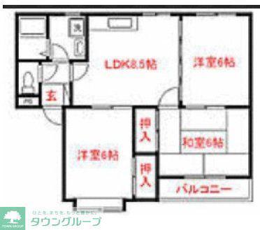 クレッセントパーク与野(3LDK/3階)の間取り写真