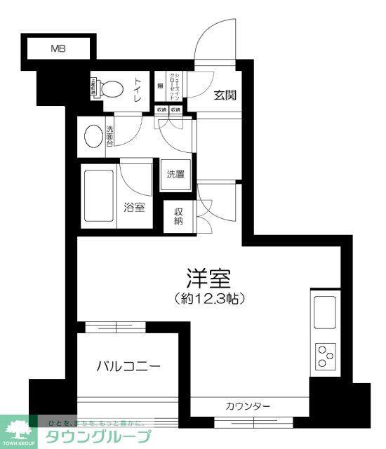 BELISTA横浜(ワンルーム/10階)の間取り写真
